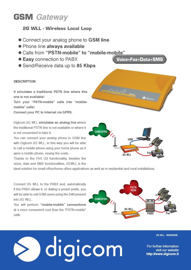 Digicom GSM 2G WLL Technical features