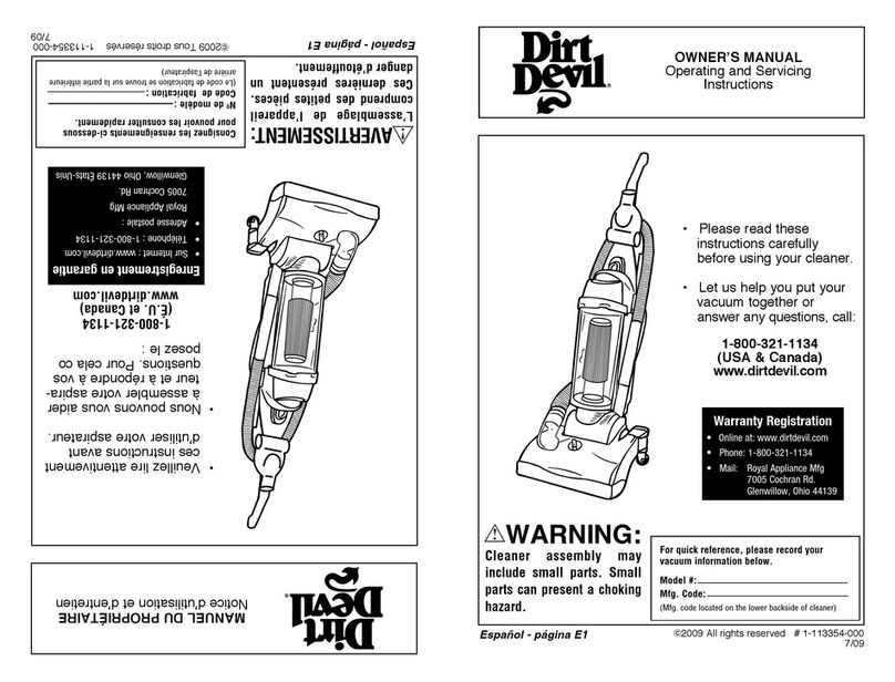 Dirt Devil 1-113354-000 User manual