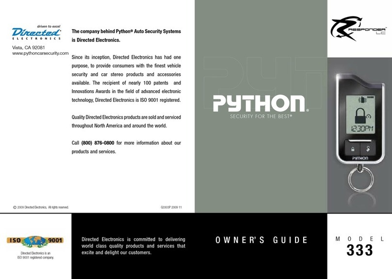 Directed Electronics PYTHON 333 User manual