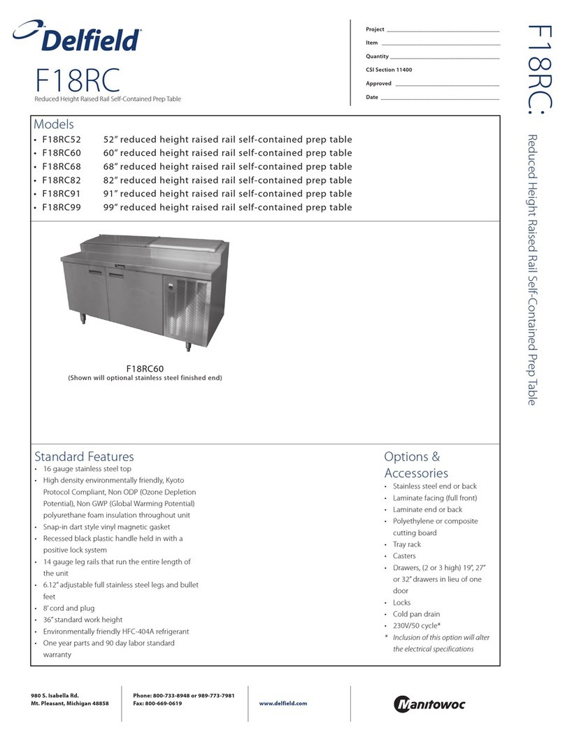 Delfield F18RC52 Specification sheet