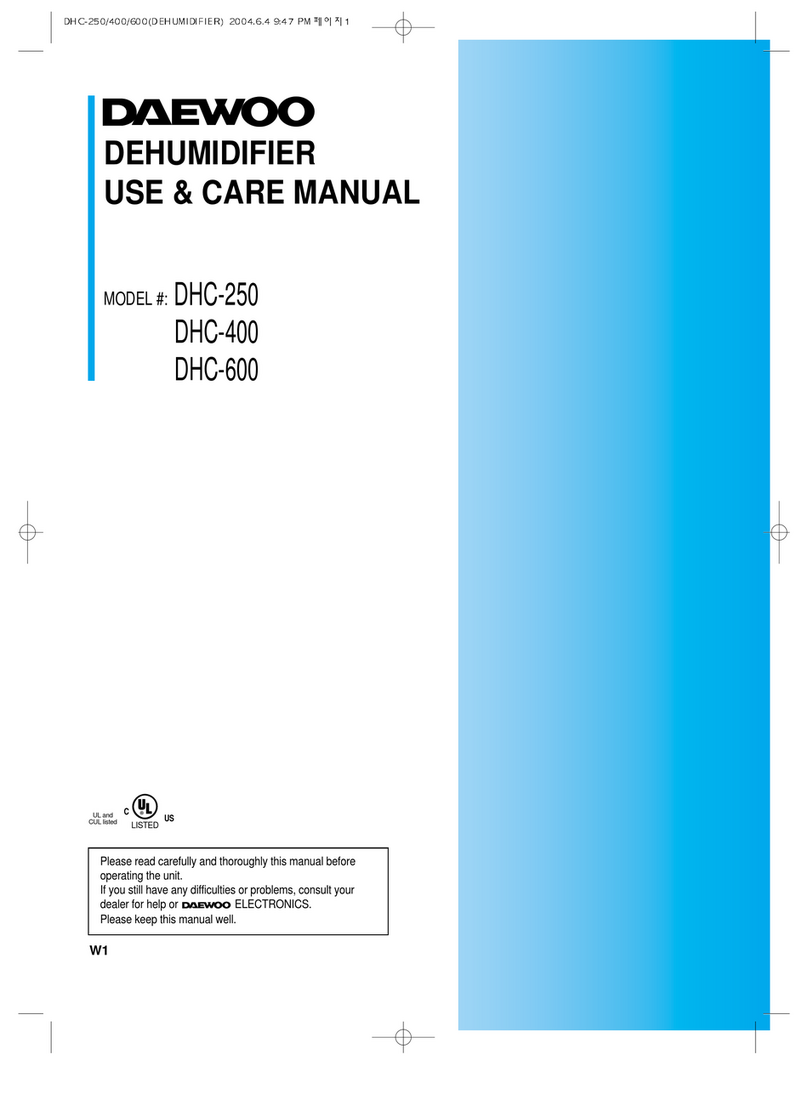 Daewoo DHC-250 use and care manual