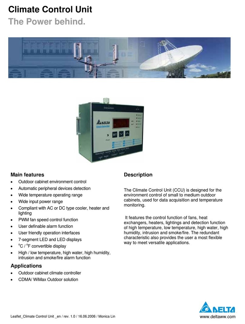 Delta Electronics Climate Control Unit CCU Technical specifications Delta Electronics Climate Control Unit CCU Technical specifications