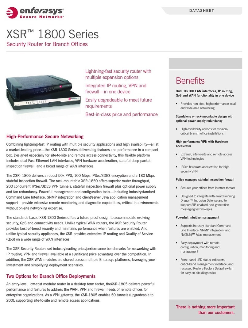 Enterasys X-Pedition XSR-1805 datasheet Enterasys X-Pedition XSR-1805 datasheet