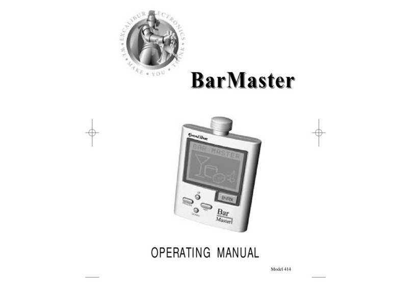Excalibur BarMaster operating manual