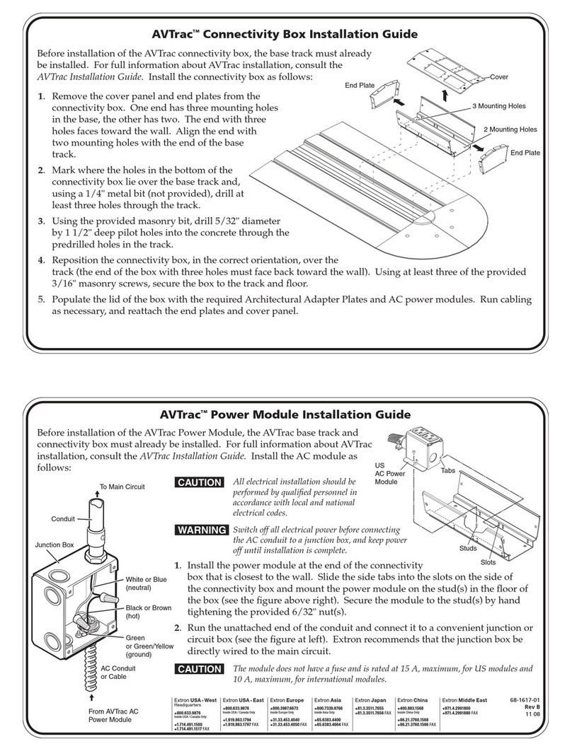 Extron electronics Low Profile Floor-Mount Raceway System for A/V Connectivity... User manual