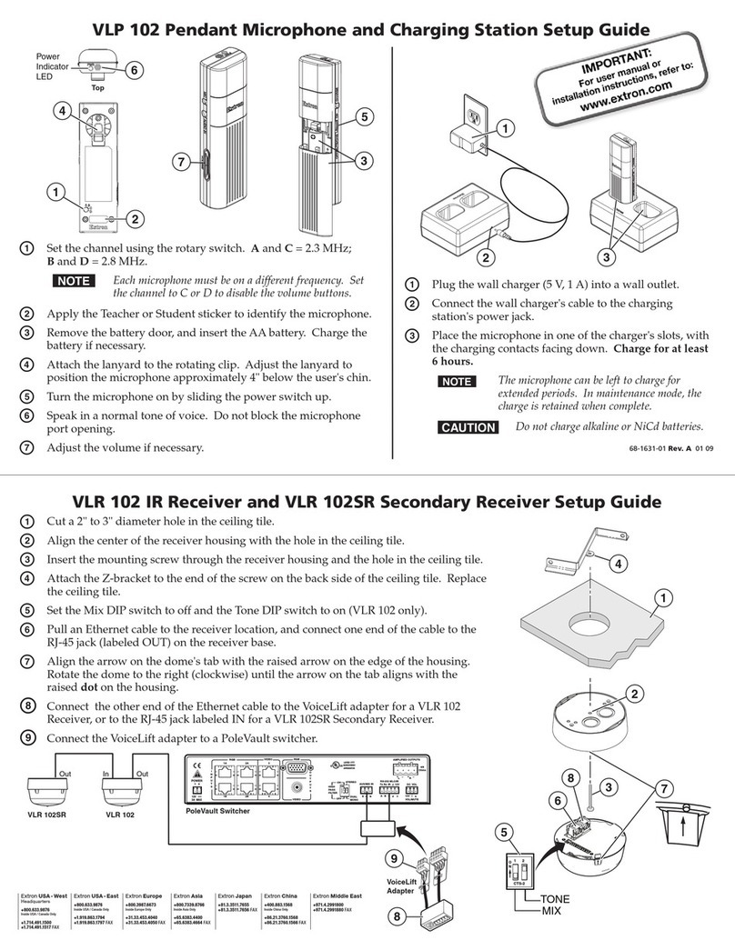 Extron electronics VLP 102 Setup guide