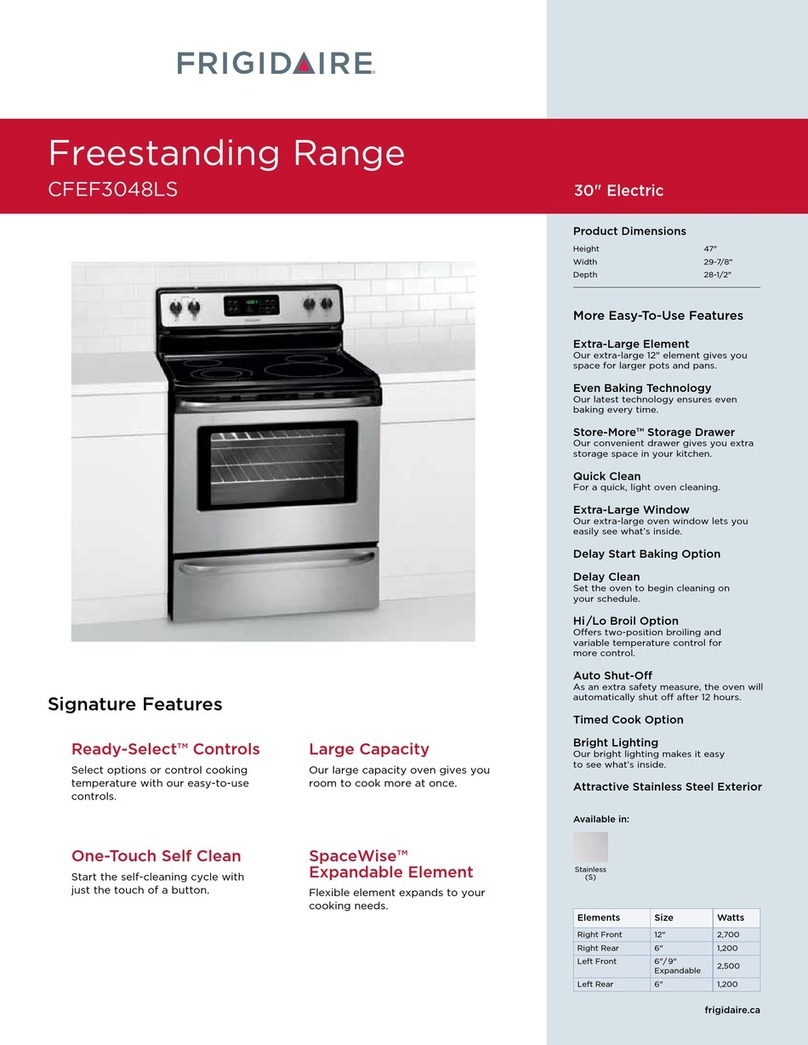 Frigidaire CFEF3048LS User manual
