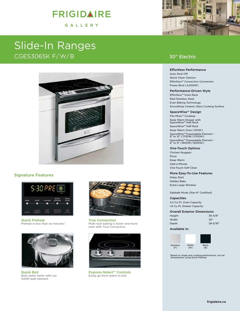 Frigidaire CGES3065K F/W/B User manual