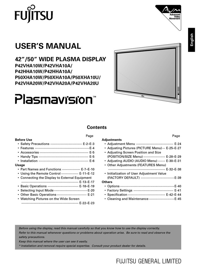 Fujitsu Plasmavision P42HHA10A User manual