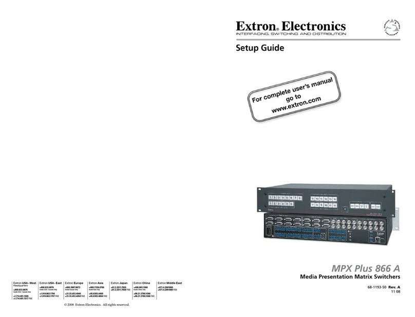 Extron electronics MPX Plus 866 A User manual