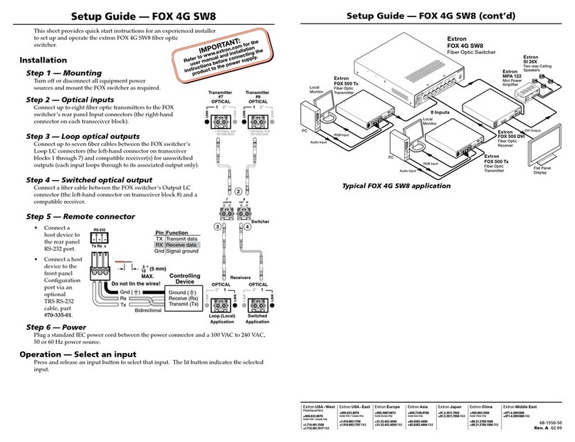 Extron electronics FOX 4G SW8 User manual