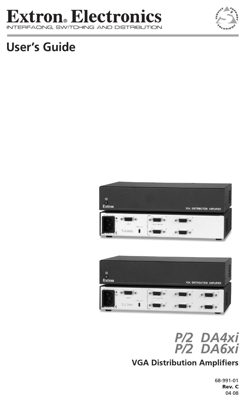 Extron electronics VGA Distribution Amplifiers P/2 DA4xi s user guide