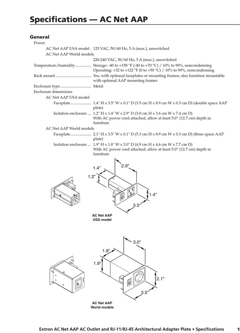 Extron electronics Network Adapter AC AAP Specifications Extron electronics Network Adapter AC AAP Specifications