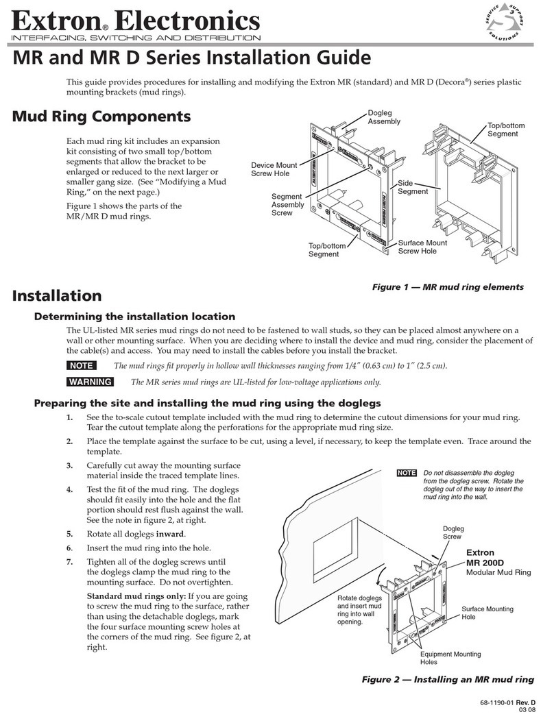 Extron electronics Mud Ring MR D Series installation guide