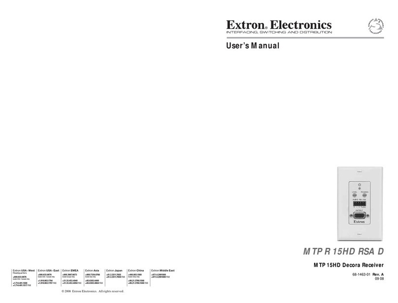 Extron electronics MTP R 15HD RSA D User manual Extron electronics MTP R 15HD RSA D User manual