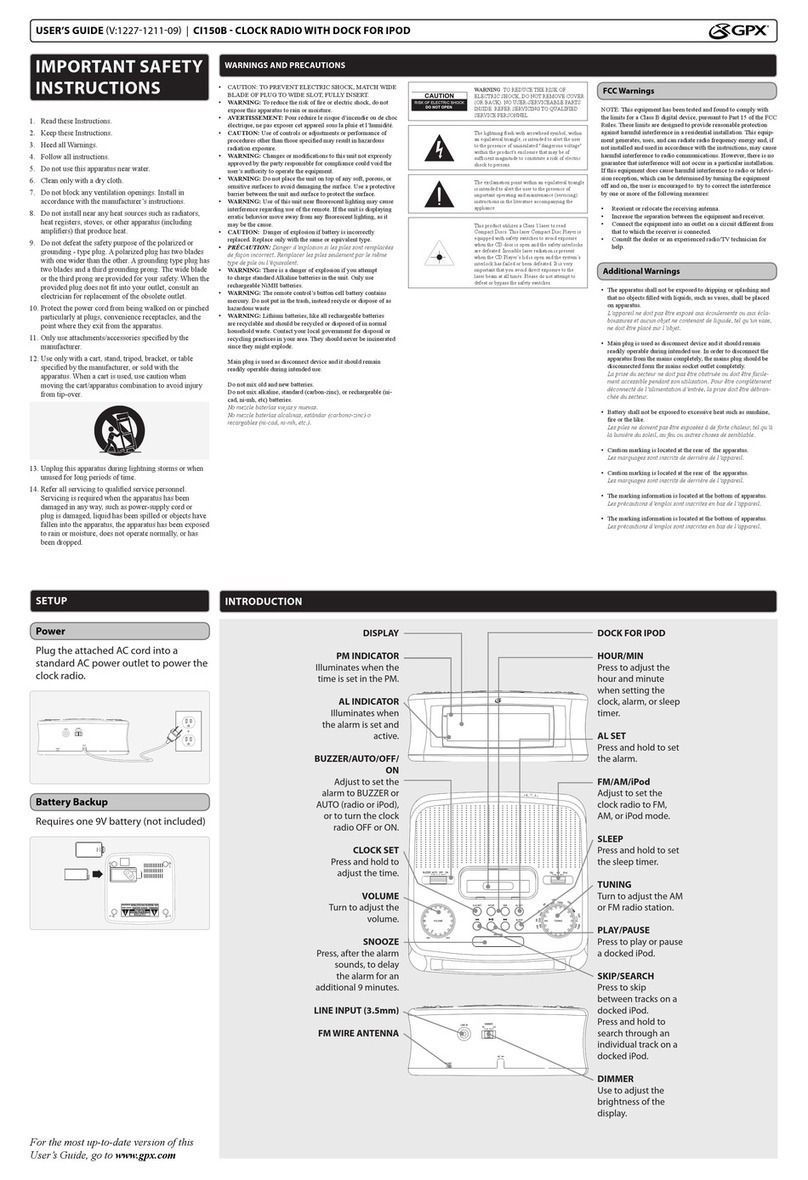GPX CI150B User manual