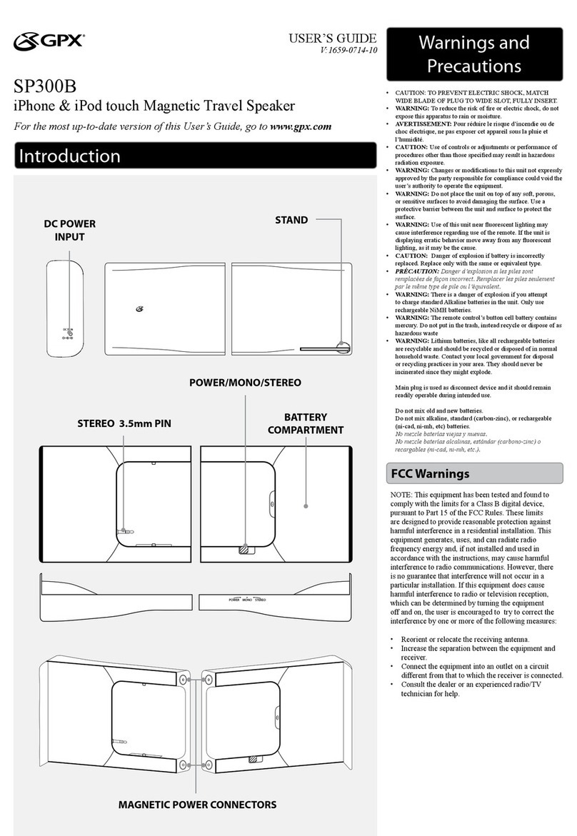 GPX SP300B User manual