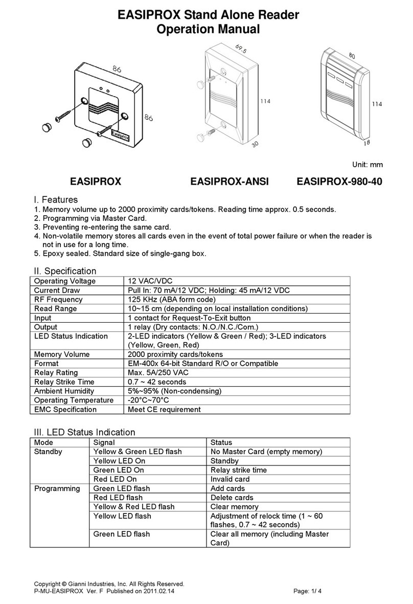 Gianni Industries Easiprox Operation manual