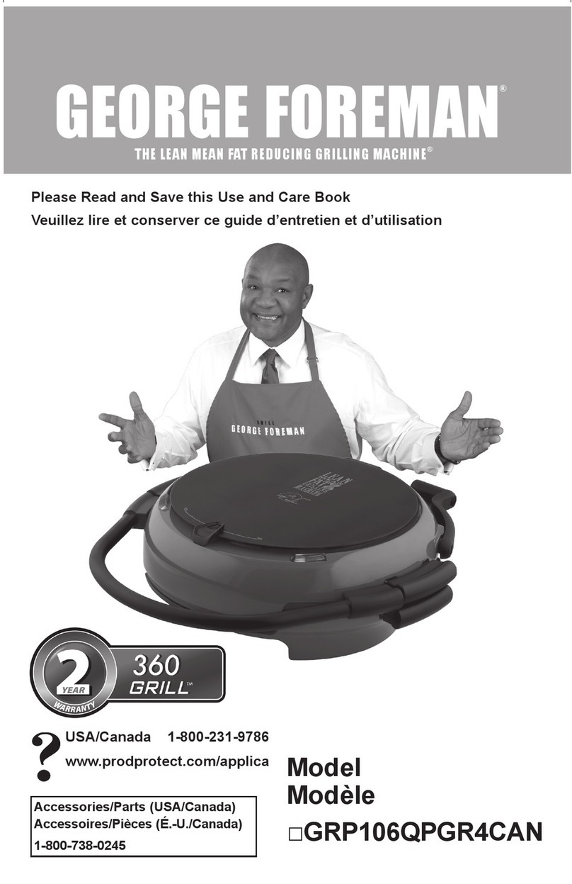 George Foreman GRP106QPGR4CAN Installation instructions