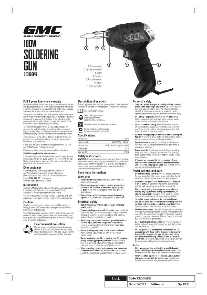 Global Machinery Company DEC006PSI manual