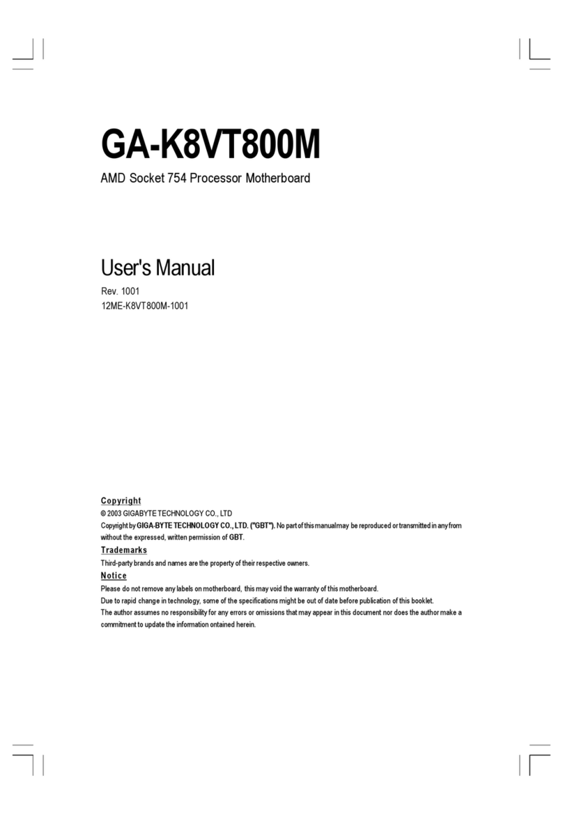 Gigabyte GA-K8VT800M User manual