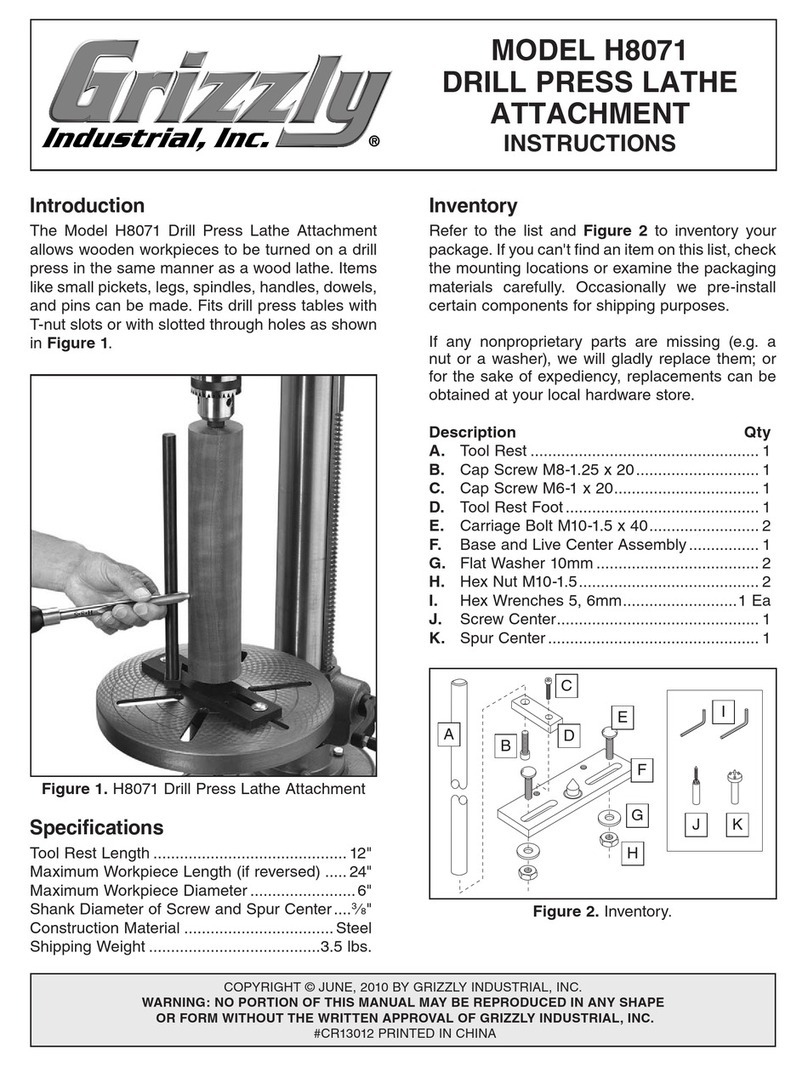 Grizzly H8071 User manual Grizzly H8071 User manual