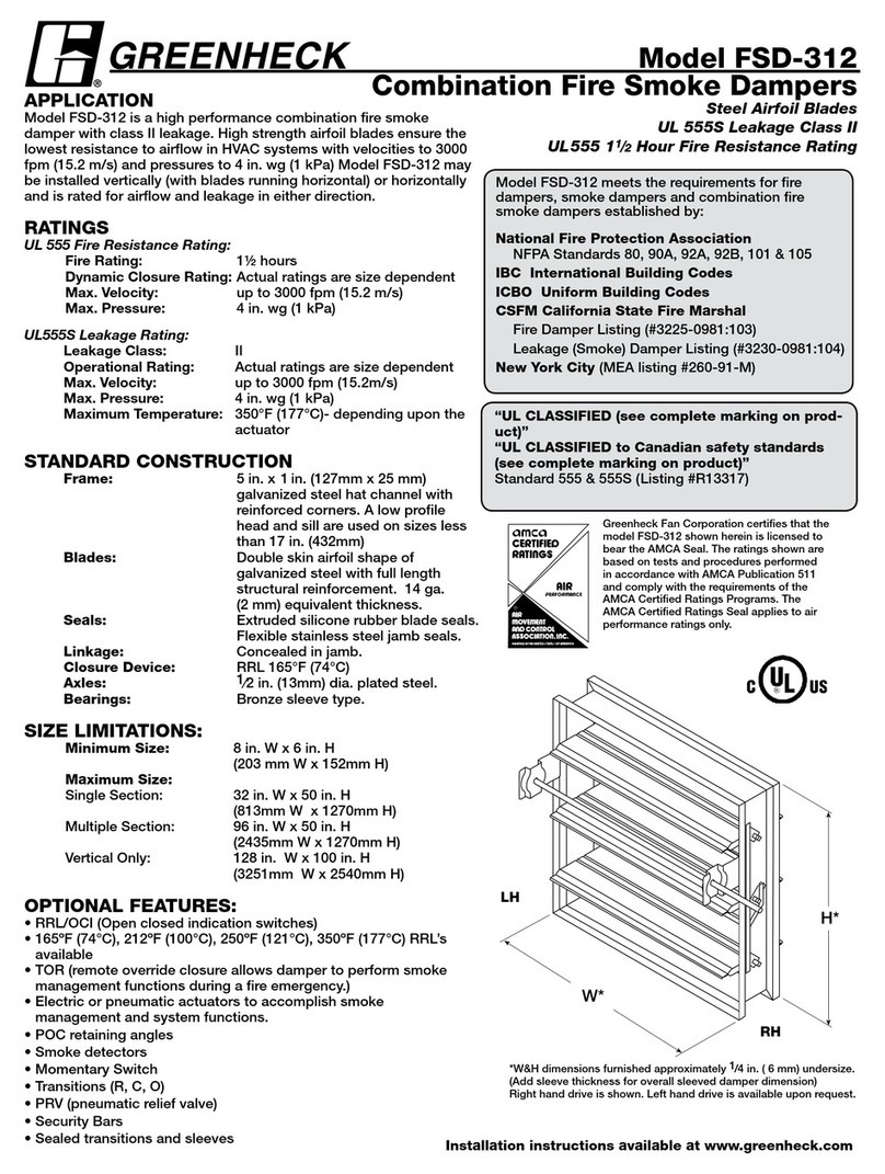 Greenheck FSD-312 Specifications Greenheck FSD-312 Specifications