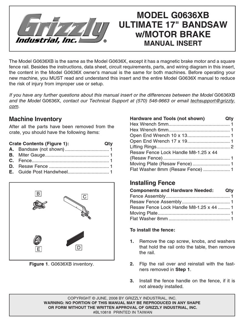 Grizzly G0636XB manual