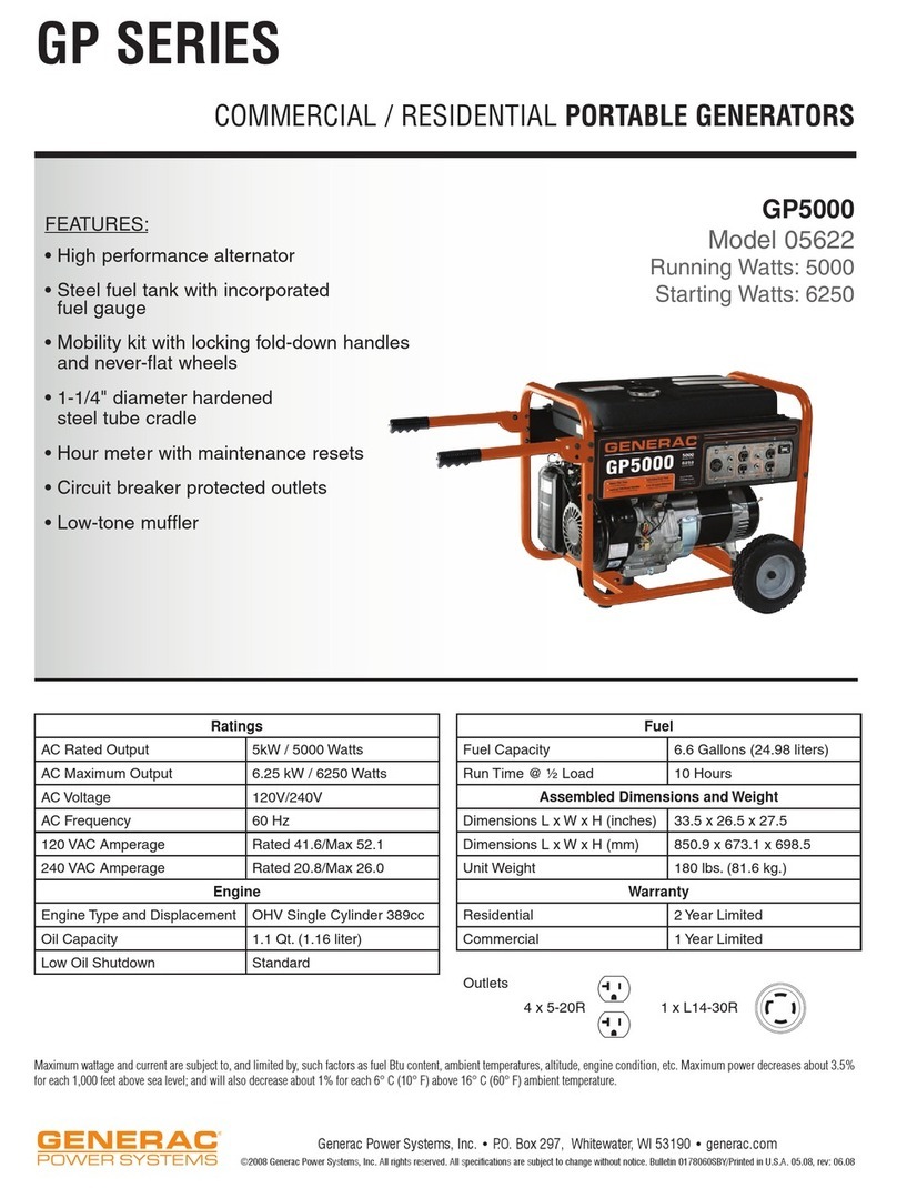 Generac Power Systems 5622 Specifications