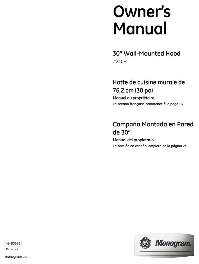 GE Monogram ZV30H owner's manual