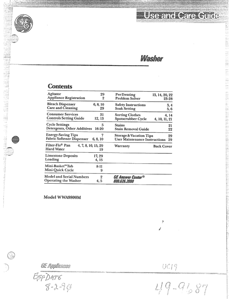 GE Monogram WWA9800M User manual