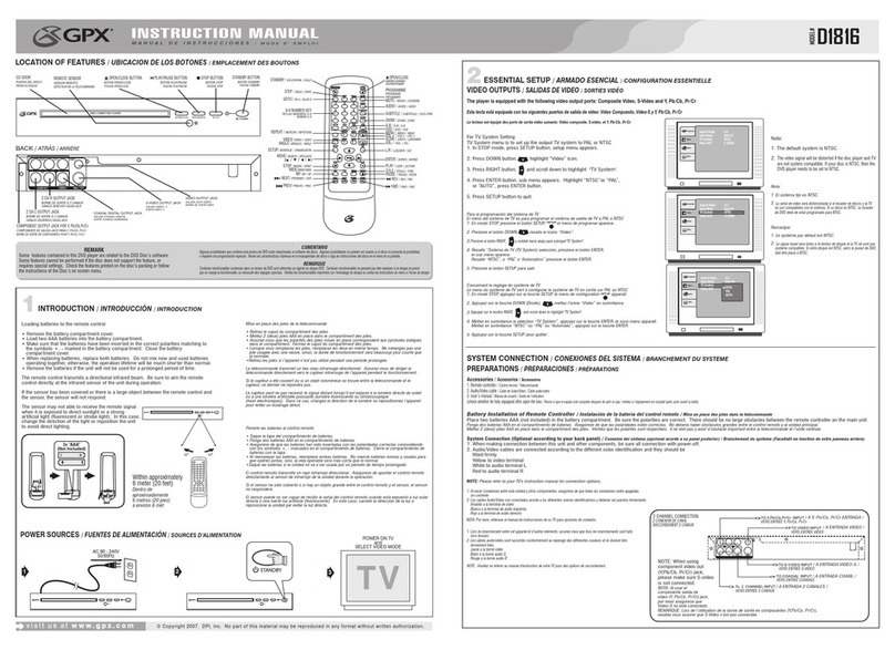GPX D1816SIL User manual