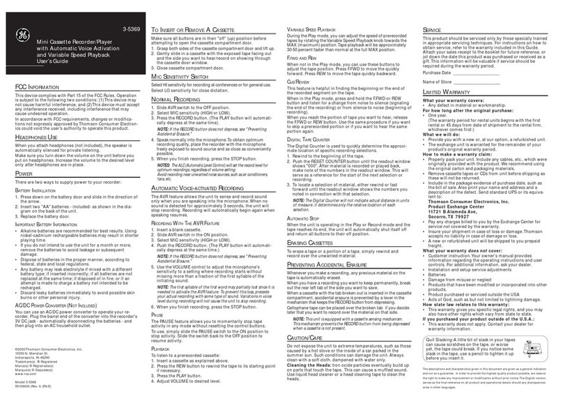 GE 3-5369 User manual