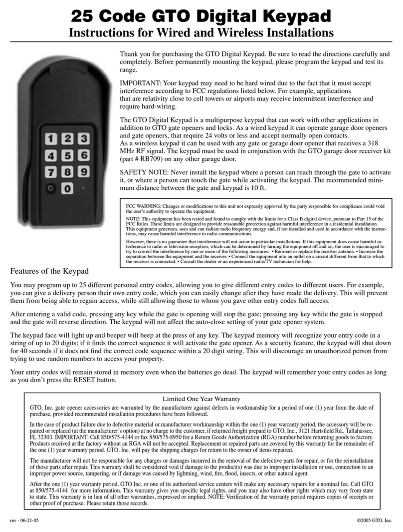 GTO SW-3000XL User manual