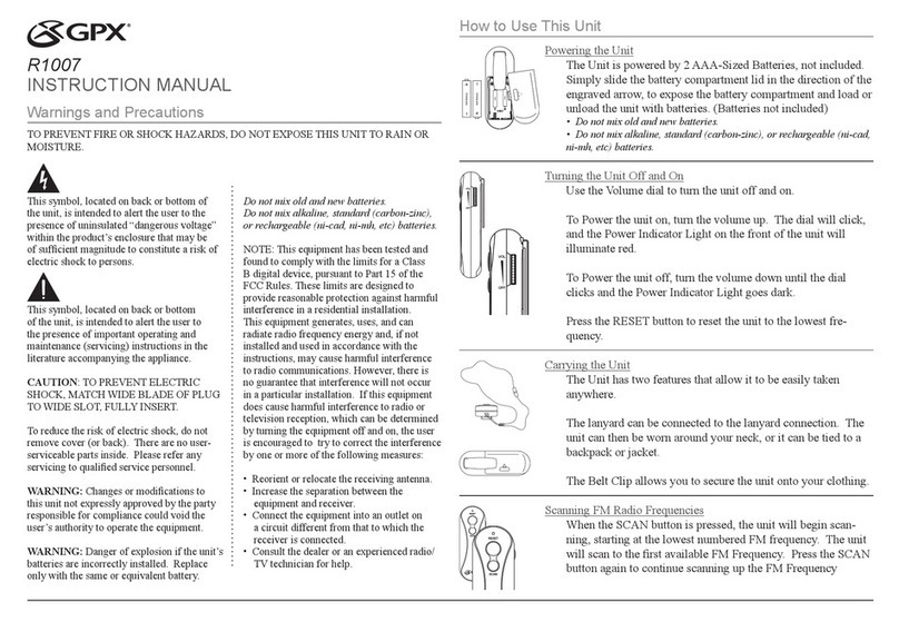 GPX R1007 User manual