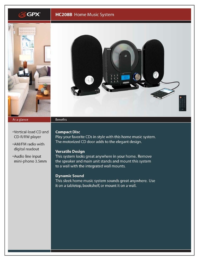 GPX HC208B Specifications