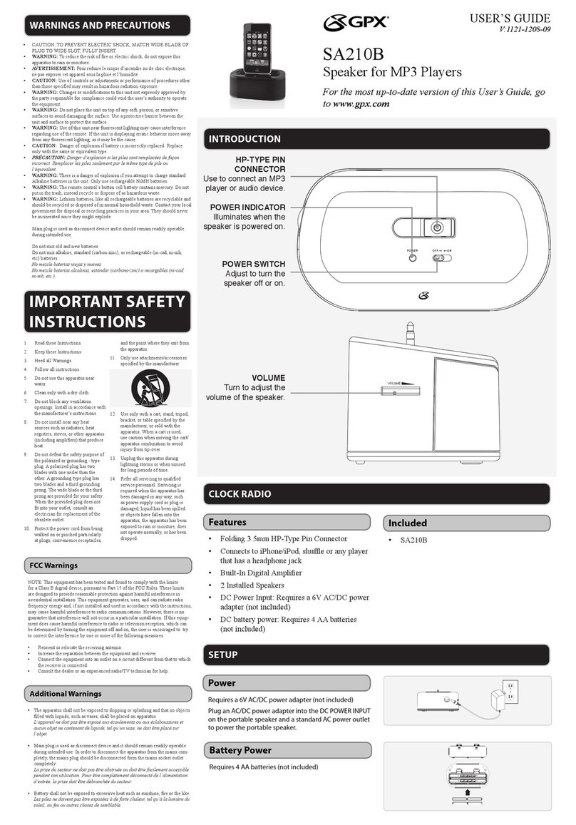 GPX SA210B user guide
