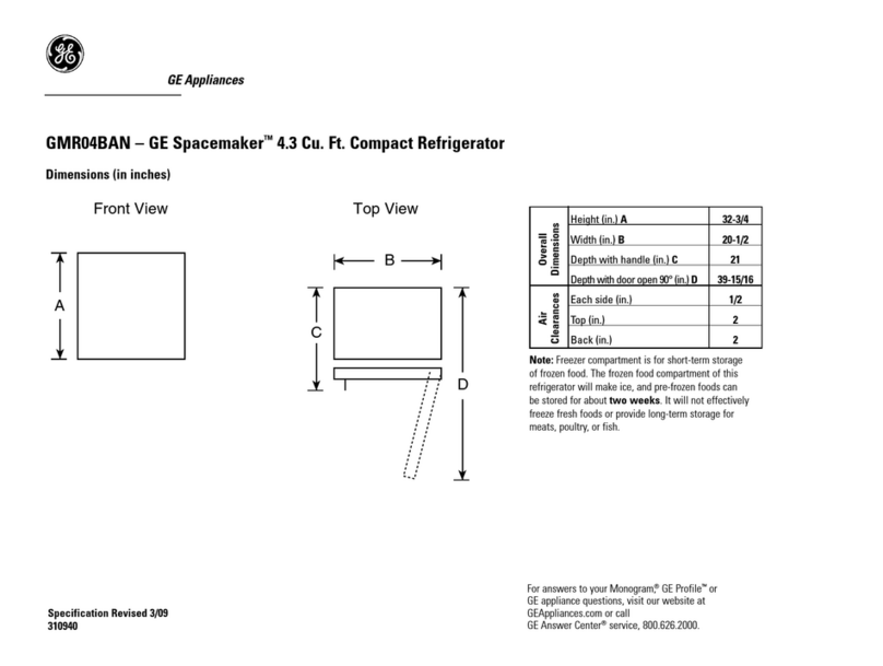 GE GMR04BANWW - Compact 4.3 Cubic Foot Total Capacity... User guide
