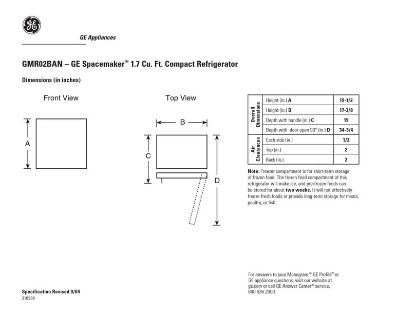 GE Spacemaker GMR02BAN User guide