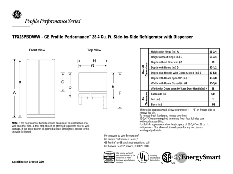 GE TFX28PBD User instructions GE TFX28PBD User instructions