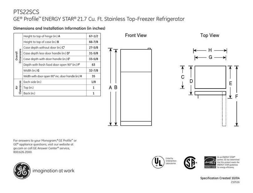 GE Profile PTS22SCSSS Manual