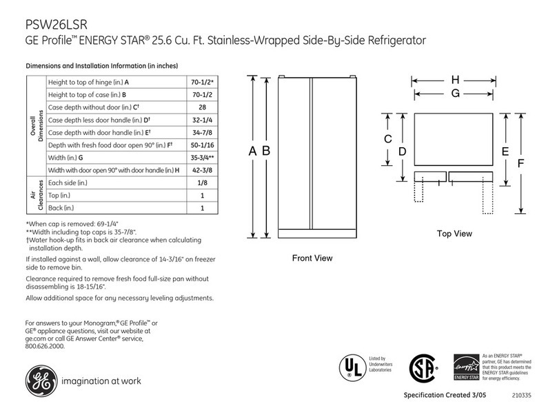 GE Profile PSW26LSRSS Manual