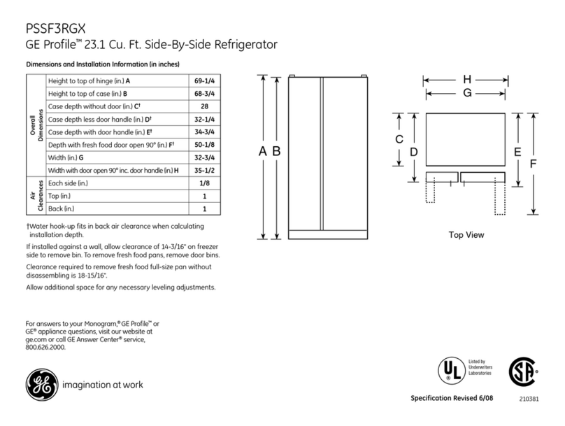 GE Profile PSSF3RGX User manual