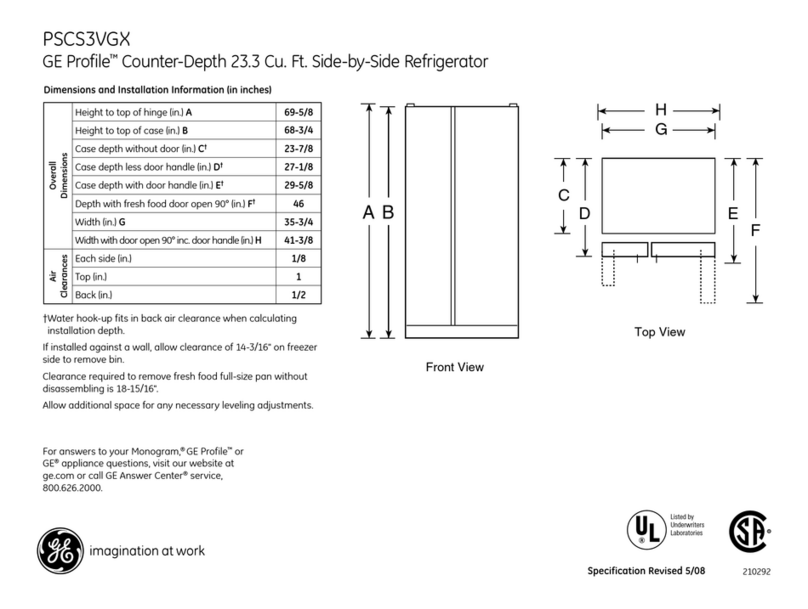 GE Profile PSCS3VGXSS Manual
