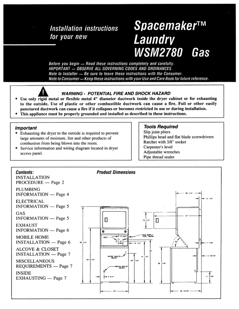 GE Spacemaker WSM2780 User manual