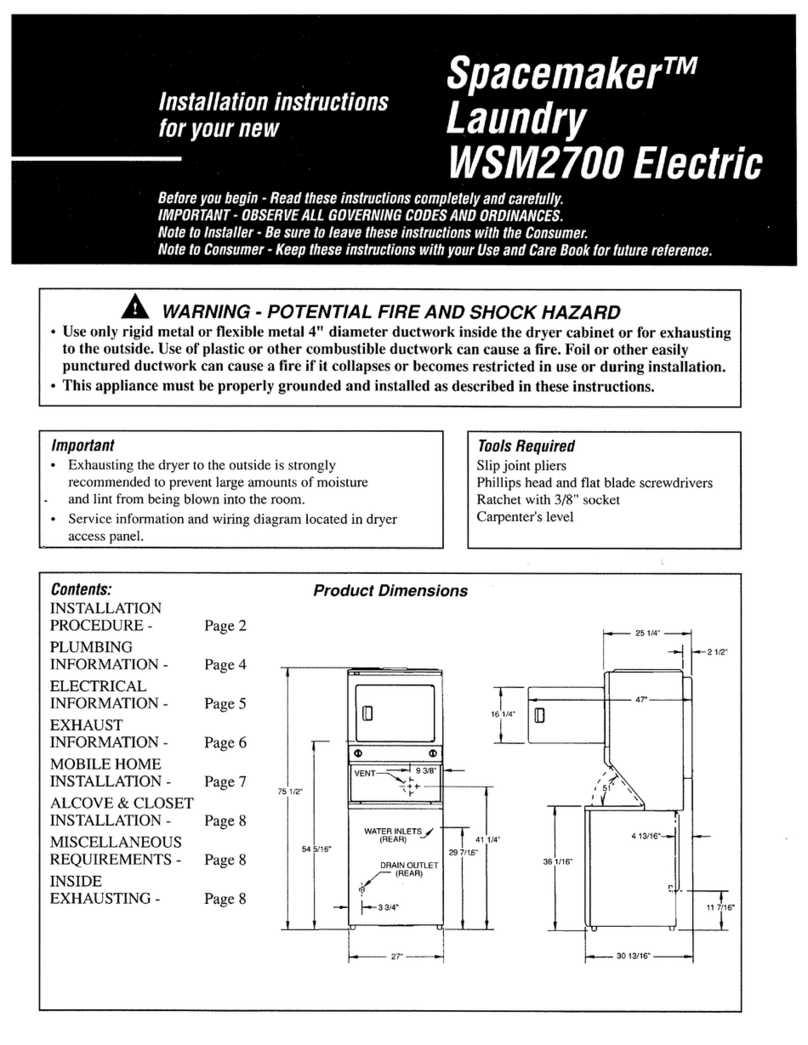 GE Spacemaker WSM2700 User manual