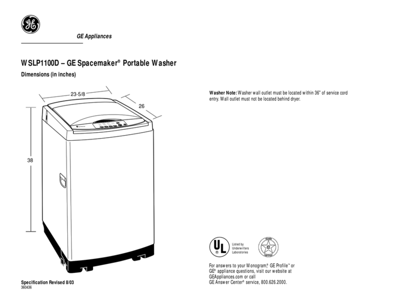 GE Spacemaker WSLP1100D User guide
