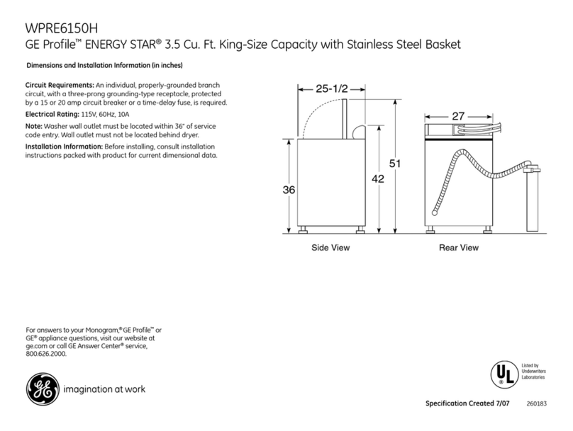 GE Profile ENERGY STAR WPRE6150H Manual