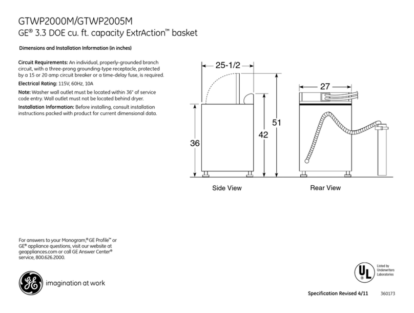 GE GTWP2005M Manual