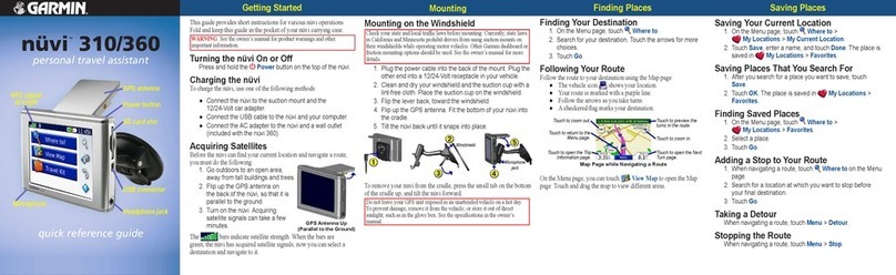 Garmin nuvi 310 Quick reference guide